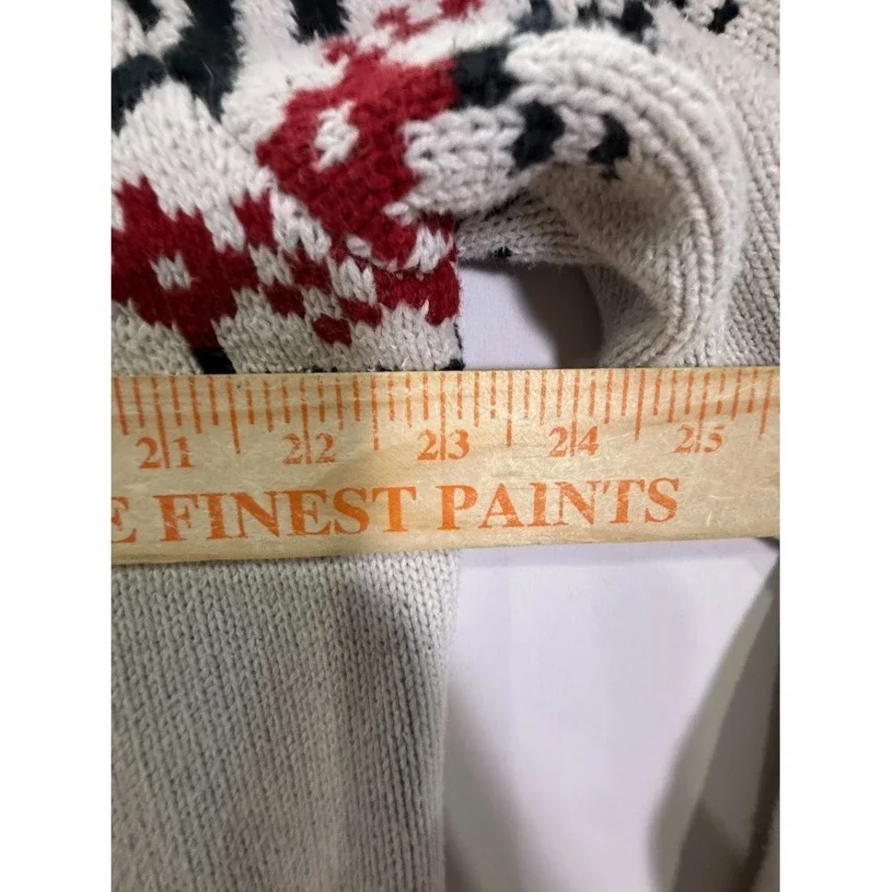 Chaps Sweater Mens 2XL Ivory Fair‎ Isle Nordic Button Neck Cotton Ski